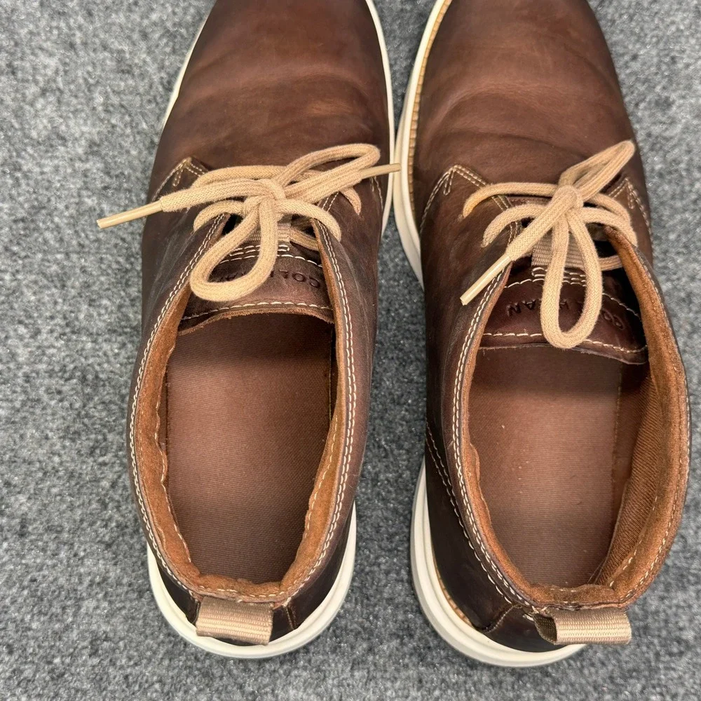 Cole Haan Grand Atlantic Chukka Boots Men's 10 Brown Leather Classic Casual Shoe